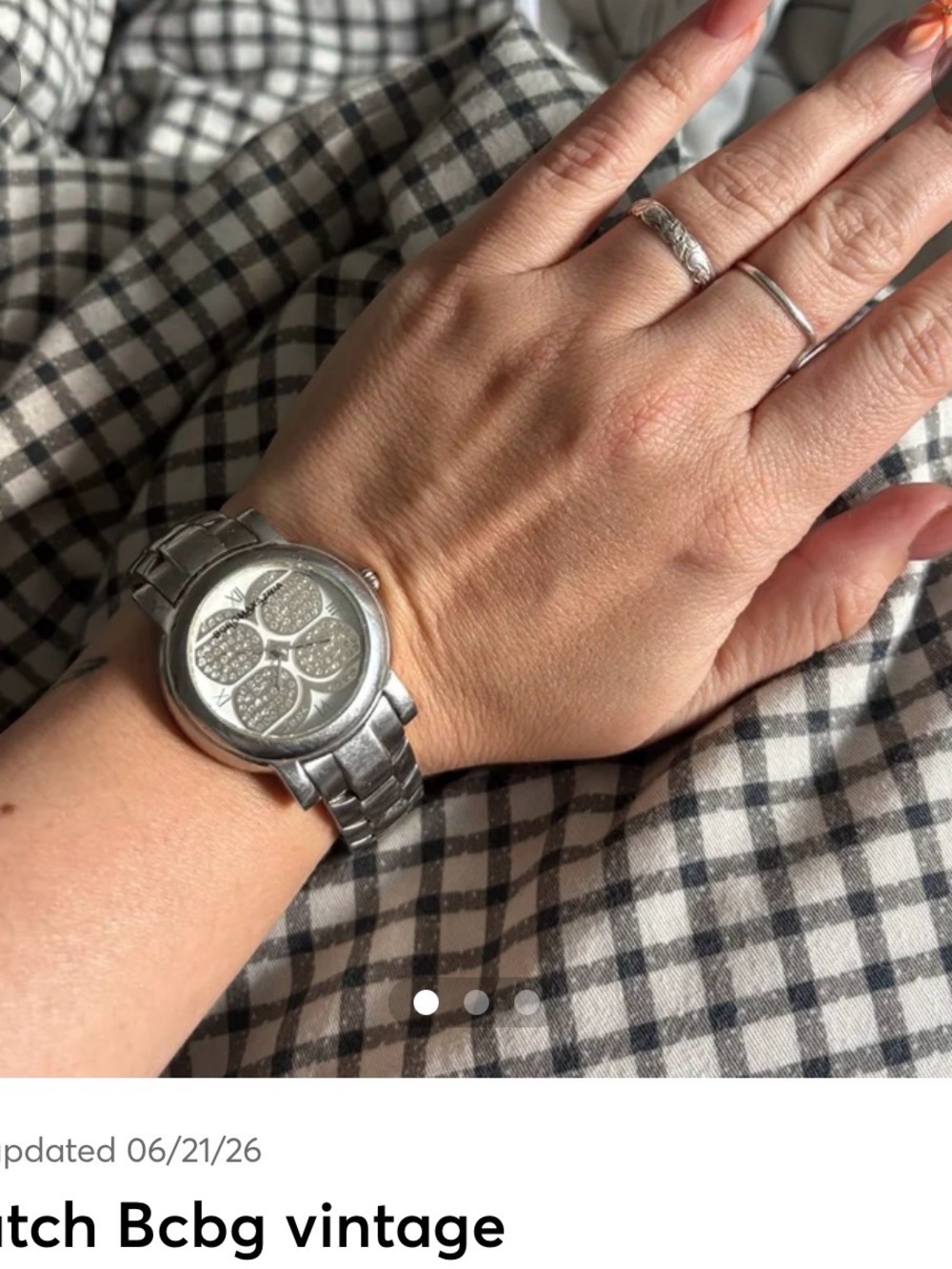 BCBGMaxAzria Silver Sparkle Dial Stainless Watch